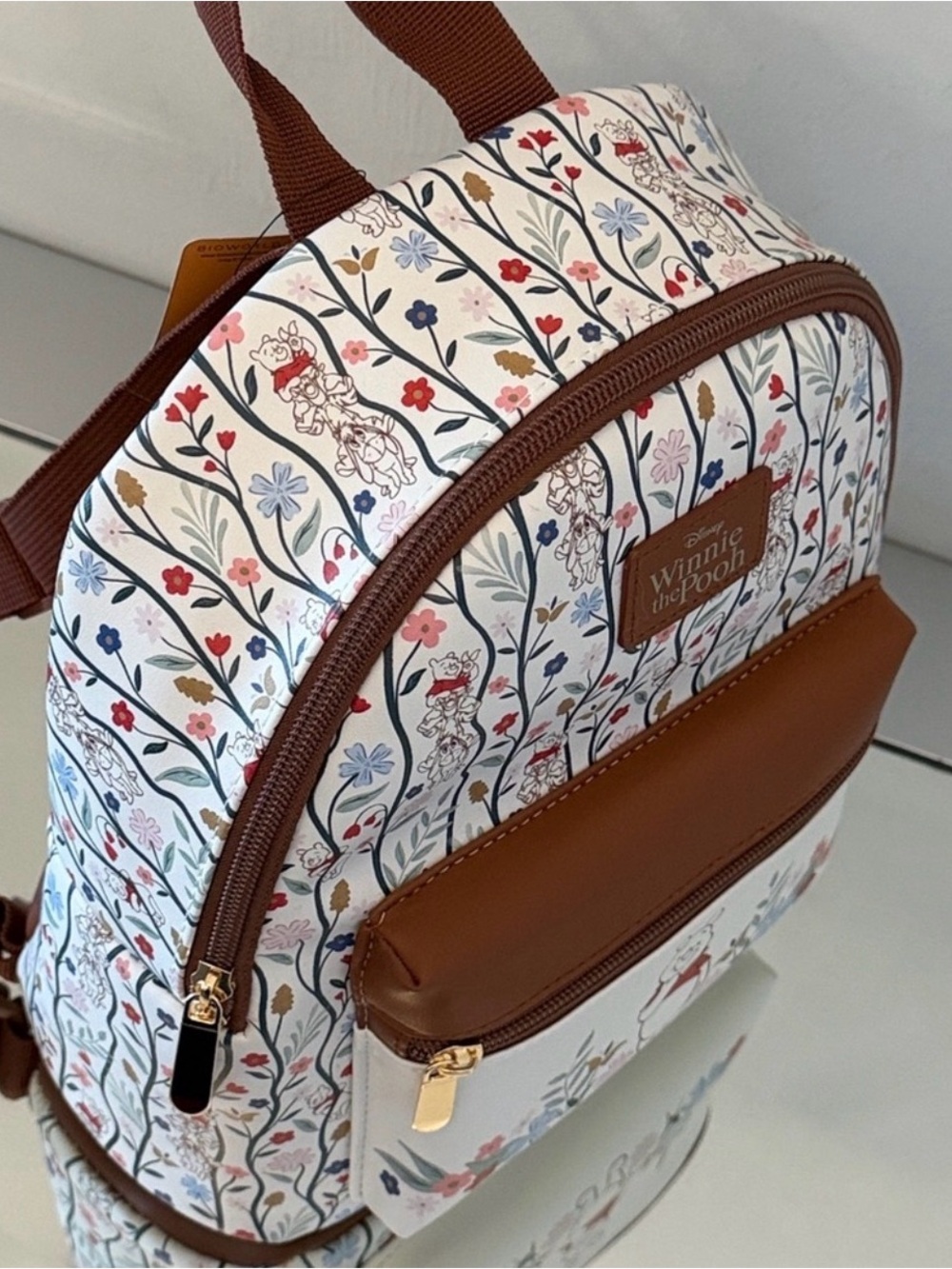 Disney Winnie the Pooh Floral Cream and Brown Mini Backpack - Picture 13 of 15
